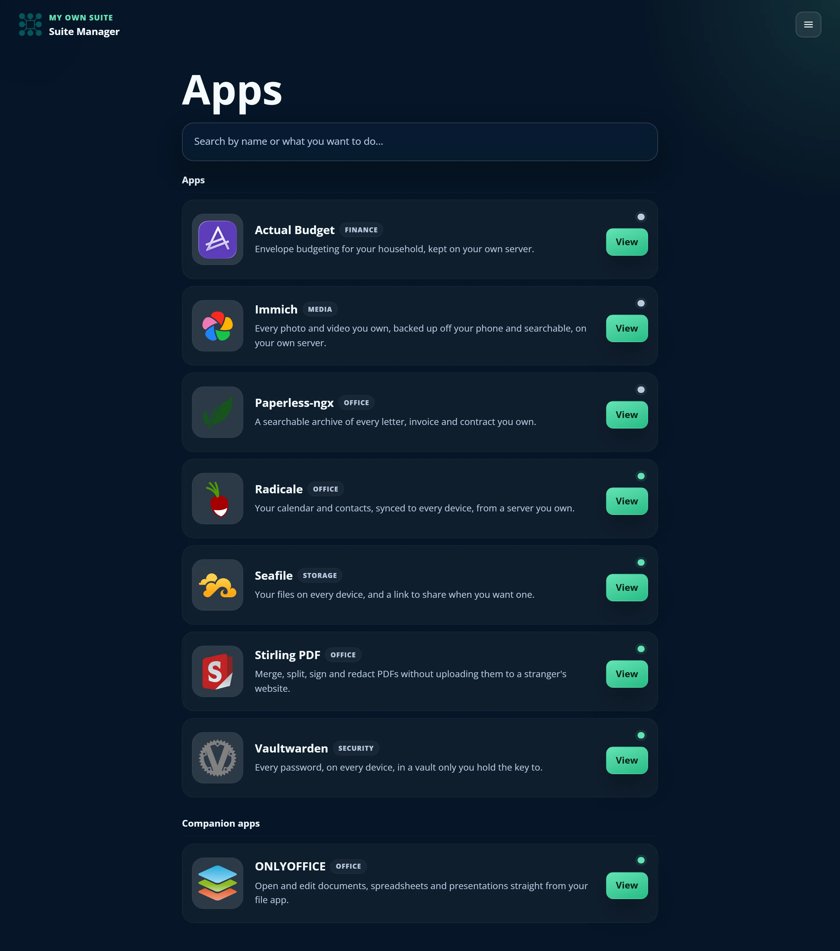 The MOS App Catalog